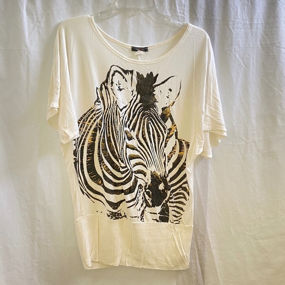 Zebra Shirt Top Size: Medium - Picture 2 of 6